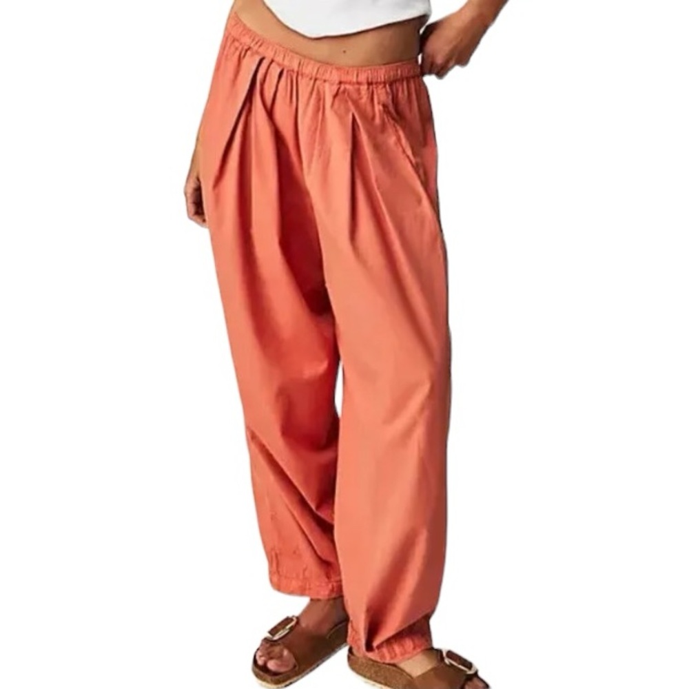 Free People | To The Sky Parachute Pants | Large | Coral/Pink